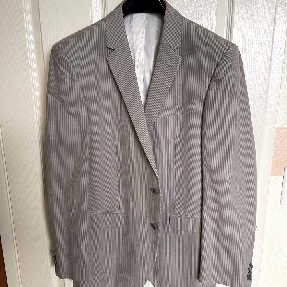 Kenneth Cole New York Gray Striped Cotton Sports Jacket NWOT